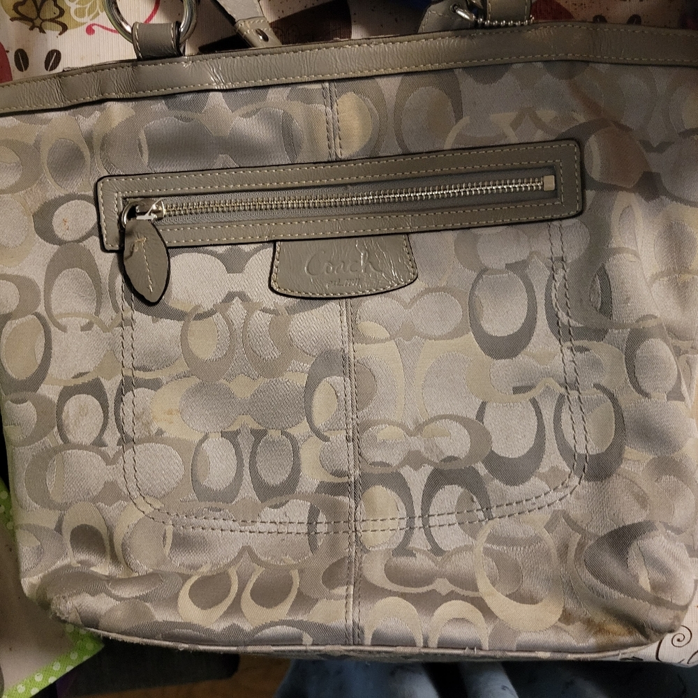 Gray Authentic Coach Purse